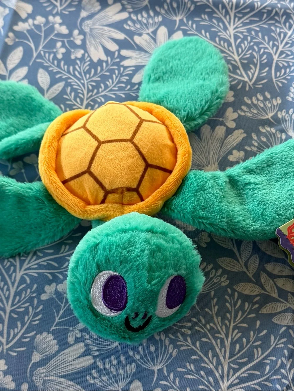 Plush Turtle Dog Toy - Green & Yellow
